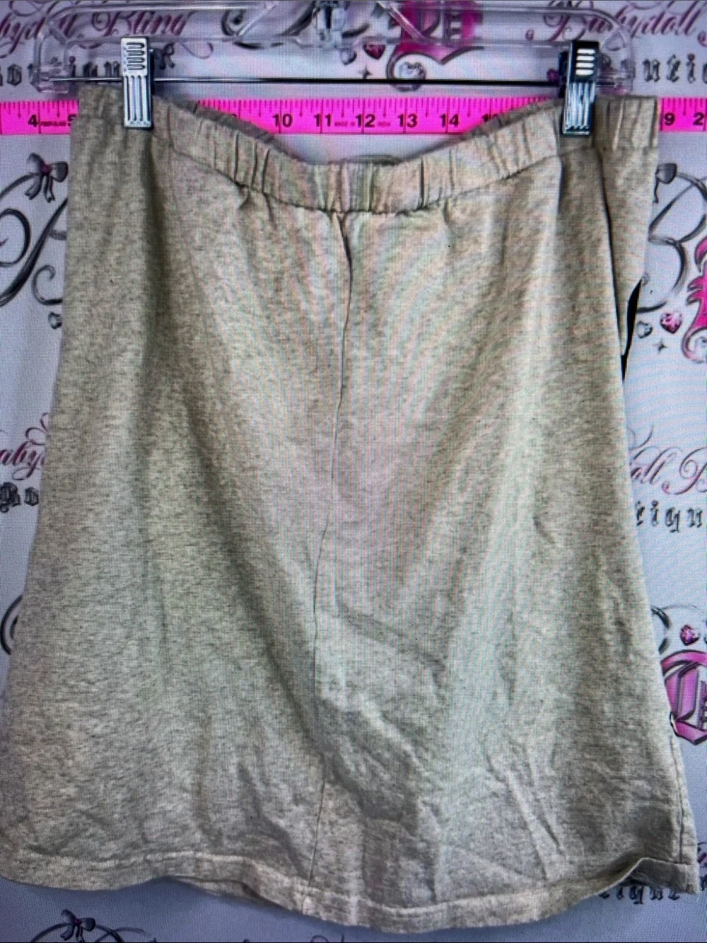 Beige Floral Print Drawstring Skirt